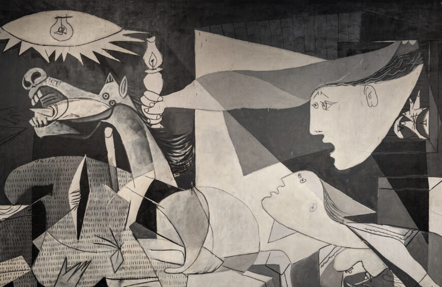 Pablo Picasso, Guernica, 1937, oil on canvas, 349 x 776 cm (Museo Nacional Centro de Arte Reina Sofía, Madrid; photo: Steven Zucker, CC BY-NC-SA 2.0) © Estate of Pablo Picasso